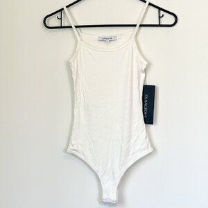 NWT Olivaceous Ivory White Ribbed Bodysuit - Size: Small